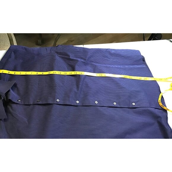 AXCESS- MENS STRIPED BLUE 100% COTTON NON-IRON BUTTON-DOWN SHIRT SIZE NECK 17 - Picture 6 of 6